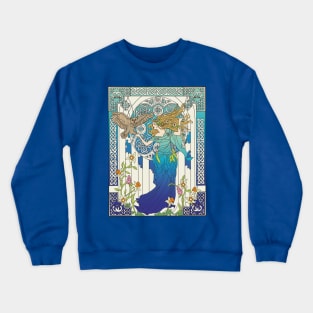 Celtic Woman (cream on blue) Crewneck Sweatshirt